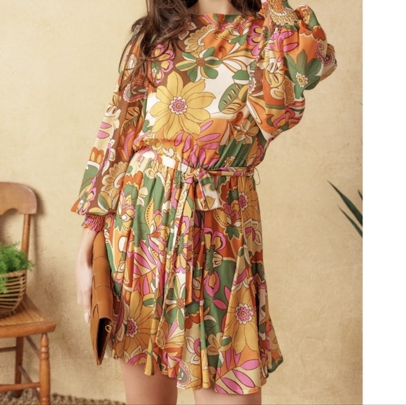 Flying Tomato Dresses & Skirts - Flying Tomato Without Limits Boho Retro Paisley Print Mini Dress size Med 20"